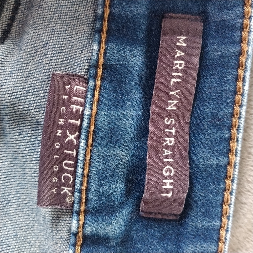 NYDJ Marilyn Straight Lift & Tuck Raw Hem Jeans 14P - Picture 8 of 13